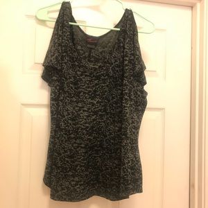 Torrid Cold Shoulder Black & Grey Top